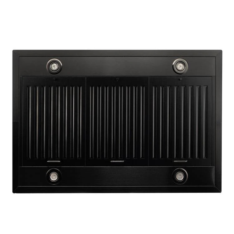 ZLINE 30" Convertible Vent Island Mount Range Hood in Black Stainless Steel