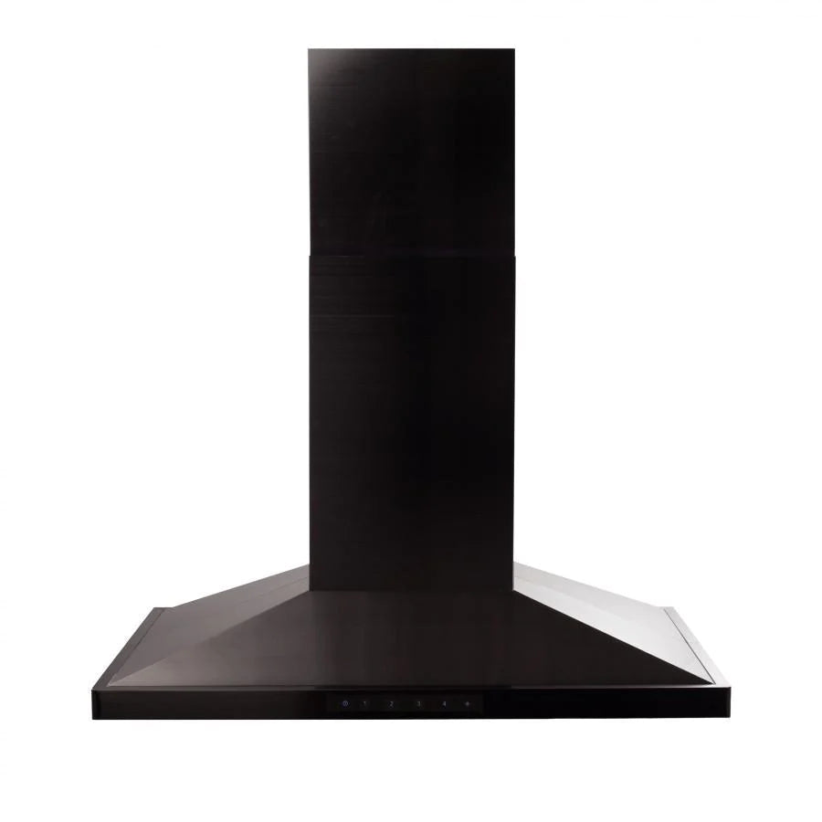 ZLINE 30" Convertible Vent Island Mount Range Hood in Black Stainless Steel