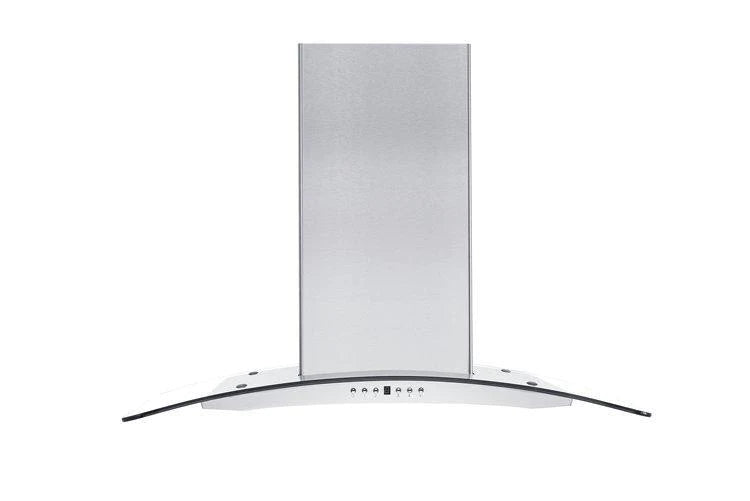 ZLINE 30" Convertible Vent Island Mount Range Hood in Stainless Steel & Glass