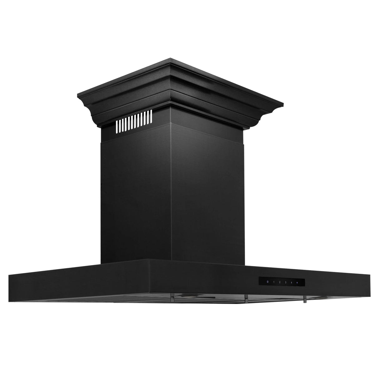 ZLINE 30" Convertible Vent Wall Mount Range Hood in Black Stainless Steel with Crown Molding