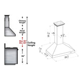 ZLINE 30" Convertible Vent Wall Mount Range Hood in Fingerprint Resistant Stainless Steel