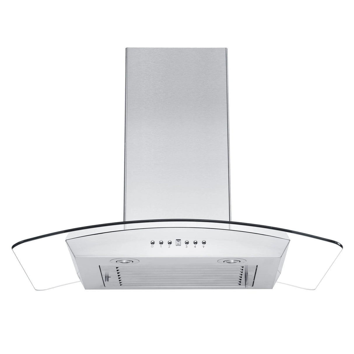 ZLINE 30" Convertible Vent Wall Mount Range Hood in Stainless Steel & Glass with Crown Molding