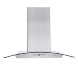 ZLINE 30" Convertible Vent Wall Mount Range Hood in Stainless Steel & Glass with Crown Molding