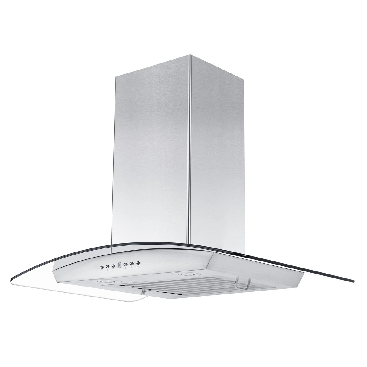 ZLINE 30" Convertible Vent Wall Mount Range Hood in Stainless Steel & Glass with Crown Molding