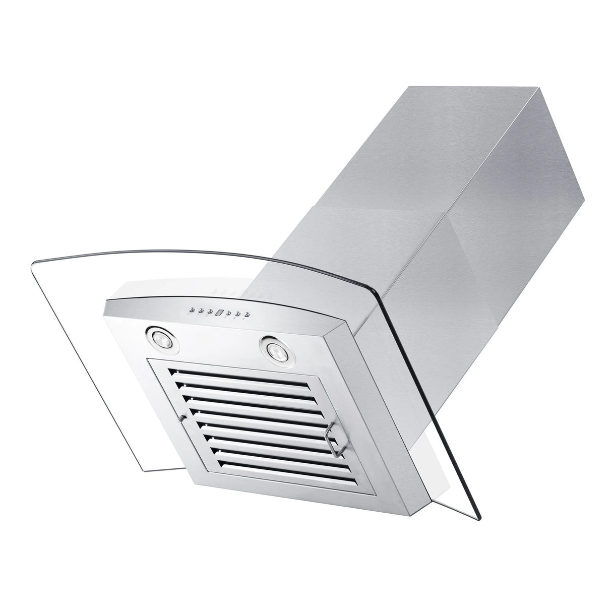 ZLINE 30" Convertible Vent Wall Mount Range Hood in Stainless Steel & Glass with Crown Molding