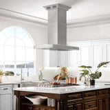 ZLINE 30" CrownSound™ Ducted Vent Island Mount Range Hood in Stainless Steel with Built-in Bluetooth Speakers