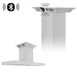 ZLINE 30" CrownSound™ Ducted Vent Island Mount Range Hood in Stainless Steel with Built-in Bluetooth Speakers