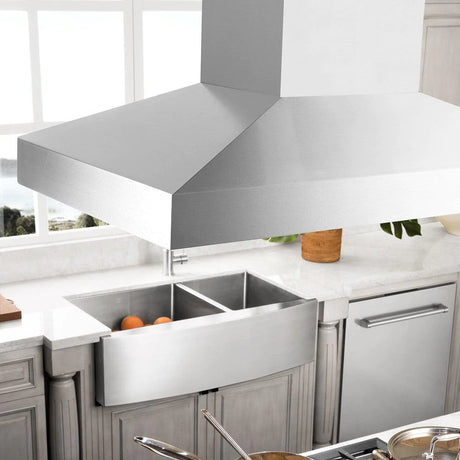 ZLINE 30" CrownSound™ Ducted Vent Island Mount Range Hood in Stainless Steel with Built-in Bluetooth Speakers