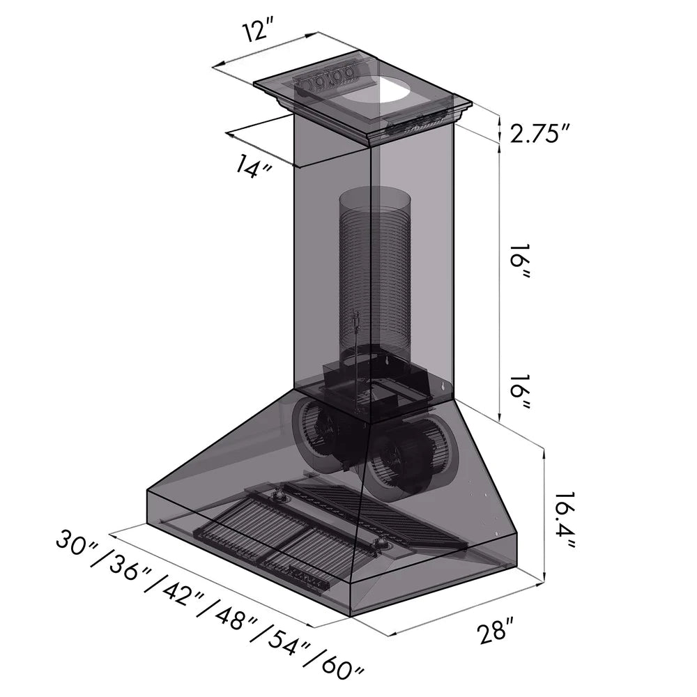 ZLINE 30" CrownSound™ Ducted Vent Wall Mount Range Hood in Stainless Steel with Built-in Bluetooth Speakers