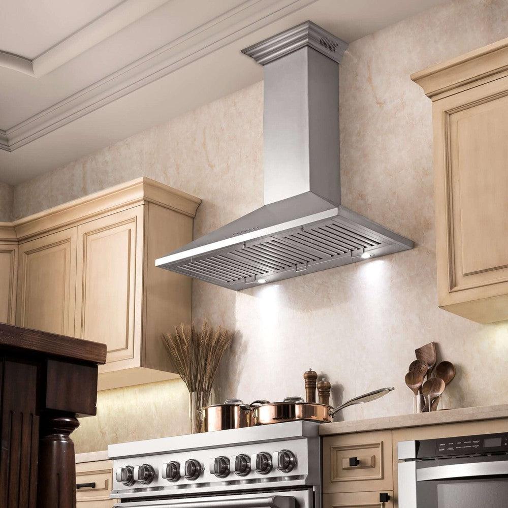 ZLINE 30" CrownSound™ Ducted Vent Wall Mount Range Hood in Stainless Steel with Built-in Bluetooth Speakers