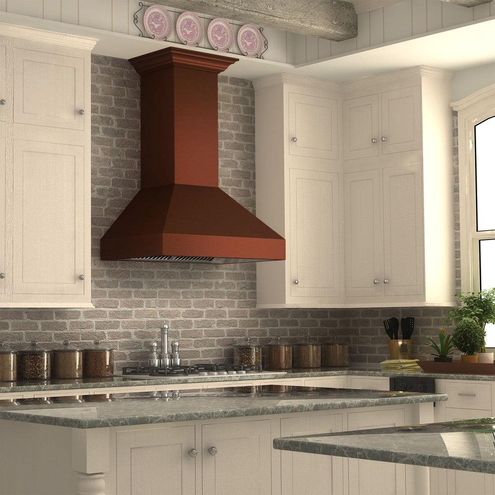 ZLINE 30" Designer Series Convertible Vent Wall Mount Range Hood in Copper