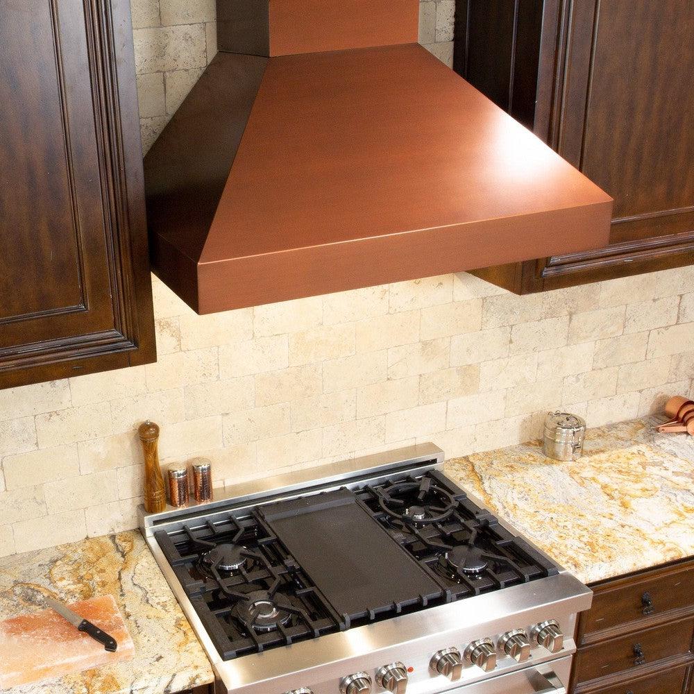 ZLINE 30" Designer Series Convertible Vent Wall Mount Range Hood in Copper