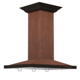 ZLINE 30" Designer Series Hand Hammered Copper Convertible Vent Island Mount Range Hood top to bottom