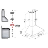 ZLINE 30" Ducted Wall Mount Range Hood in Fingerprint Resistant Stainless Steel