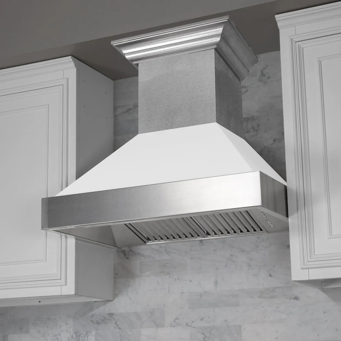 ZLINE 30" DuraSnow Stainless Steel Range Hood in White Matte (8654WM-30)