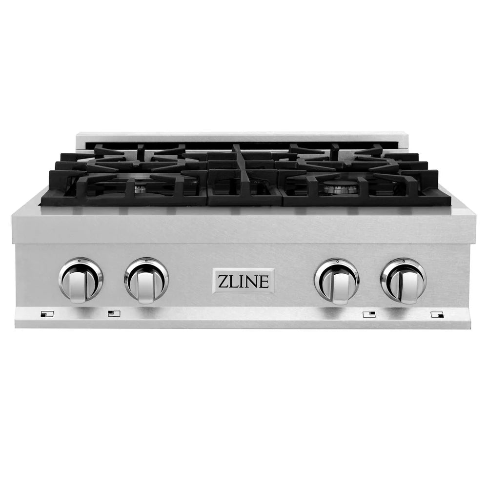 ZLINE 30" Porcelain Gas Stovetop in DuraSnow Stainless Steel with 4 Gas Burners