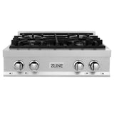 ZLINE 30" Porcelain Gas Stovetop in DuraSnow Stainless Steel with 4 Gas Burners