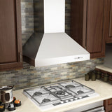 ZLINE 30" Professional Convertible Vent Wall Mount Range Hood in Stainless Steel with Crown Molding