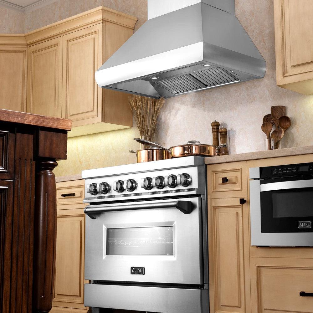 ZLINE 30" Professional Ducted Wall Mount Range Hood in Stainless Steel