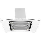 ZLINE 30" Convertible Vent Island Mount Range Hood in Stainless Steel & Glass