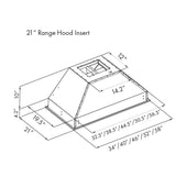 ZLINE 34" Ducted Wall Mount Range Hood Insert in Stainless Steel