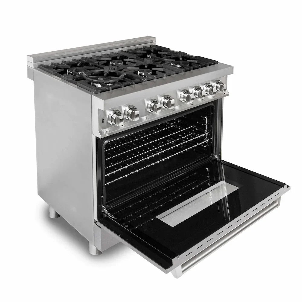 ZLINE 36" Dual Fuel Range in DuraSnow Stainless Steel (RA-SN-36)