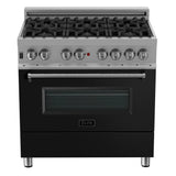 ZLINE 36" 4.6 cu. ft. Dual Fuel Range with Gas Stove and Electric Oven in DuraSnow Stainless Steel