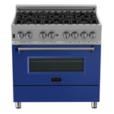 ZLINE 36" 4.6 cu. ft. Dual Fuel Range with Gas Stove and Electric Oven in DuraSnow Stainless Steel