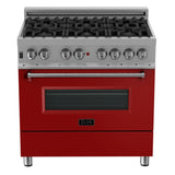 ZLINE 36" 4.6 cu. ft. Dual Fuel Range with Gas Stove and Electric Oven in DuraSnow Stainless Steel