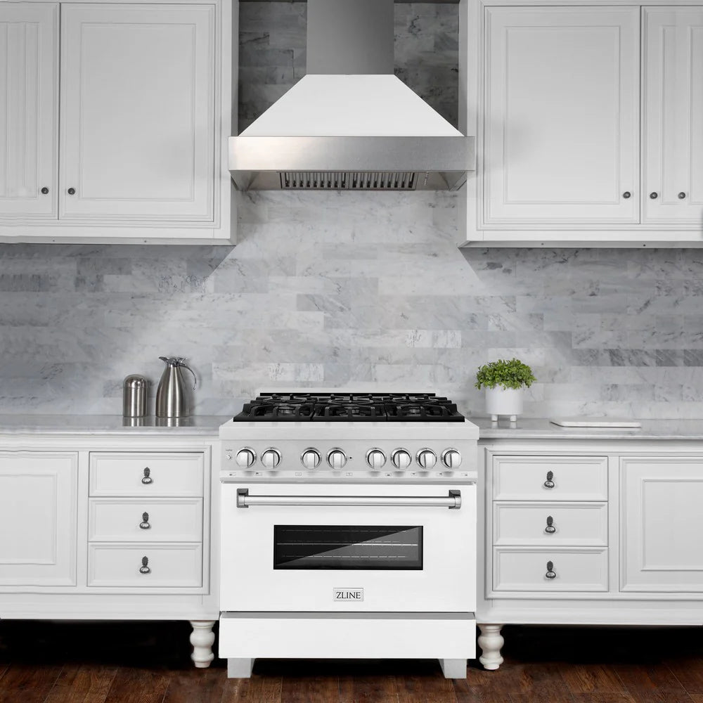 ZLINE 36" 4.6 cu. ft. Dual Fuel Range with Gas Stove and Electric Oven in DuraSnow Stainless Steel