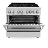 ZLINE 36" 4.6 cu. ft. Dual Fuel Range with Gas Stove and Electric Oven in Stainless Steel