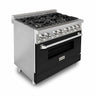 ZLINE 36" 4.6 cu. ft. Dual Fuel Range with Gas Stove and Electric Oven in Stainless Steel