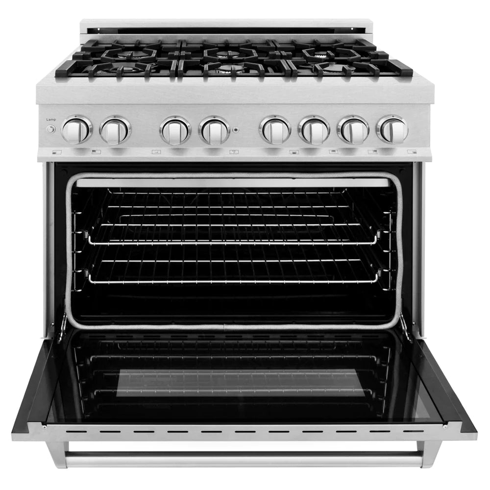 ZLINE 36" 4.6 cu. ft. Dual Fuel Range with Gas Stove and Electric Oven in DuraSnow Stainless Steel