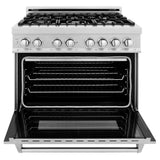 ZLINE 36" 4.6 cu. ft. Dual Fuel Range with Gas Stove and Electric Oven in DuraSnow Stainless Steel