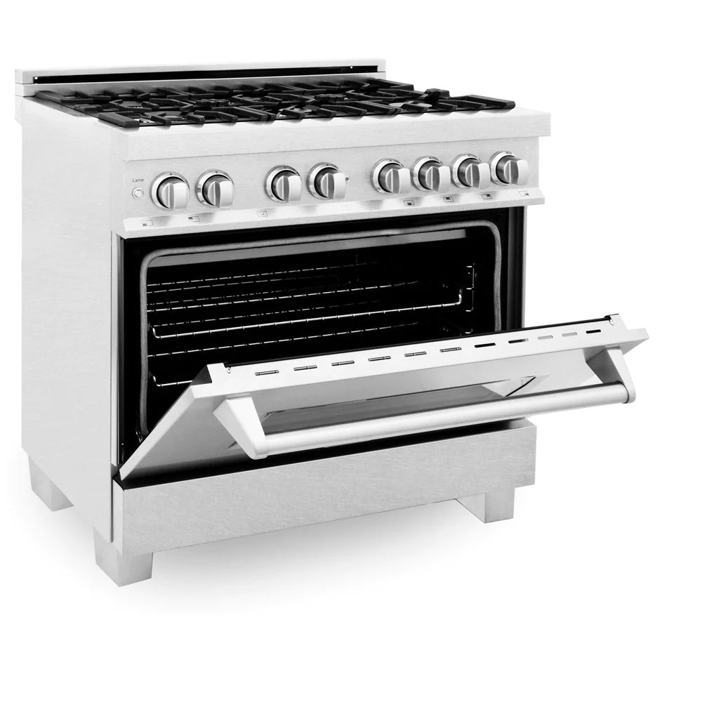 ZLINE 36" 4.6 cu. ft. Dual Fuel Range with Gas Stove and Electric Oven in DuraSnow Stainless Steel