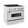 ZLINE 36" 4.6 cu. ft. Dual Fuel Range with Gas Stove and Electric Oven in DuraSnow Stainless Steel