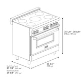 ZLINE 36" 4.6 cu. ft. Induction Range with a 4 Element Stove and Electric Oven