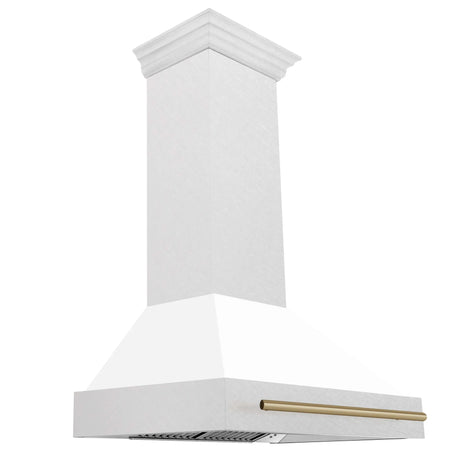 ZLINE 36" Autograph Edition Fingerprint Resistant Stainless Steel Range Hood with White Matte Shell and Handle