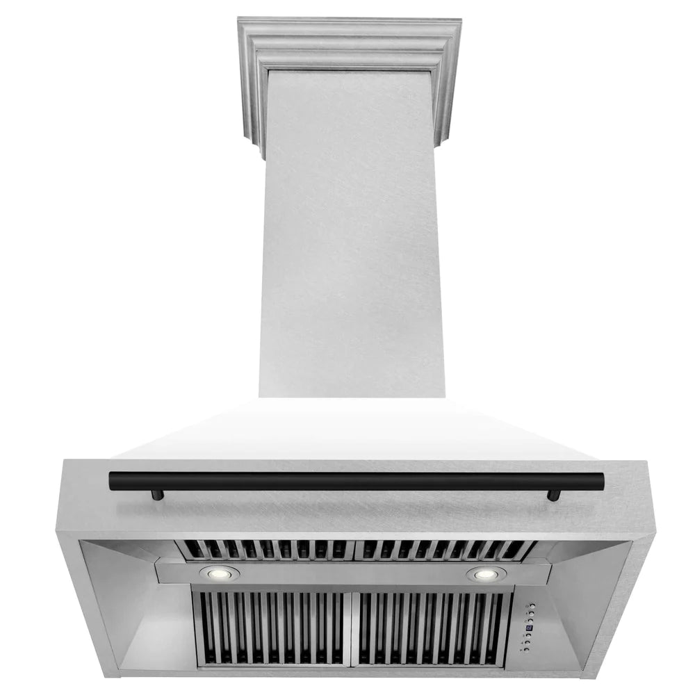 ZLINE 36" Autograph Edition Fingerprint Resistant Stainless Steel Range Hood with White Matte Shell and Handle