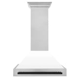 ZLINE 36" Autograph Edition Fingerprint Resistant Stainless Steel Range Hood with White Matte Shell and Handle