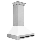 ZLINE 36" Autograph Edition Fingerprint Resistant Stainless Steel Range Hood with White Matte Shell and Handle