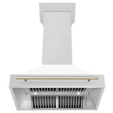 ZLINE 36" Autograph Edition Fingerprint Resistant Stainless Steel Range Hood with White Matte Shell and Handle