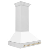 ZLINE 36" Autograph Edition Fingerprint Resistant Stainless Steel Range Hood with White Matte Shell and Handle