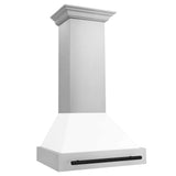 ZLINE 36" Autograph Edition Stainless Steel Range Hood with White Matte Shell and Handle