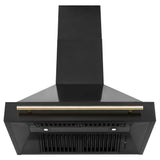 ZLINE 36" Black Stainless Steel Range Hood with Handle