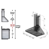 ZLINE 36" Convertible Vent Convertible Vent Wall Mount Range Hood in Stainless Steel