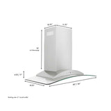 ZLINE 36" Convertible Vent Convertible Vent Wall Mount Range Hood in Stainless Steel & Glass