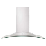 ZLINE 36" Convertible Vent Convertible Vent Wall Mount Range Hood in Stainless Steel & Glass