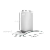 ZLINE 36" Convertible Vent Convertible Vent Wall Mount Range Hood in Stainless Steel & Glass