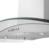 ZLINE 36" Convertible Vent Convertible Vent Wall Mount Range Hood in Stainless Steel & Glass